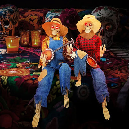 Luminous Skull Skeleton Decoration - Glowing Eyes for Halloween