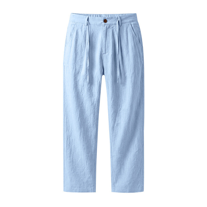 Loose-fit Mens Casual Straight-leg Trousers