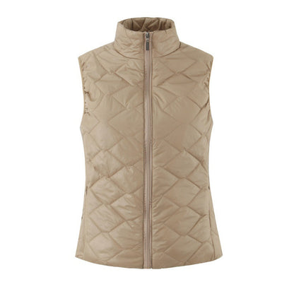 Womens Zippered Vest With Stand Collar Sleeveless Waistcoat