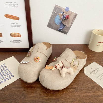 Thick Soled Cute Cartoon Boken Slippers Are Versatile For Women, With A Foot Kick And A Toe Cap. They Are Half Slippers