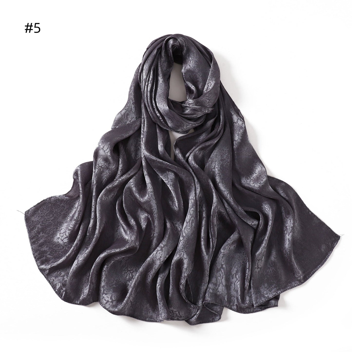 Womens Satin Patterned Jacquard Headscarf