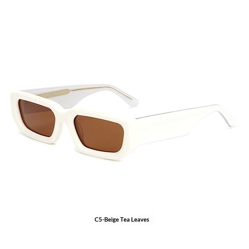 New Trendy European And American-style Sunglasses With A Square Frame And Wide Temple Arms