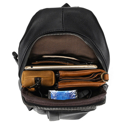 Leather Fashionable Large-Capacity Mens Crossbody Bag