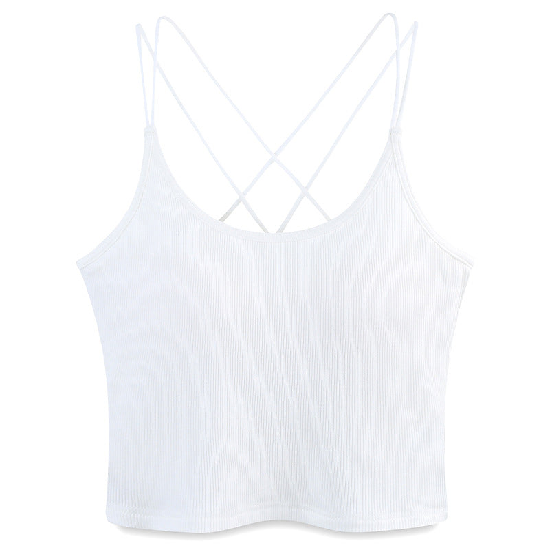 Summer New Sexy Sizzling heat Cross back Sheer strapped Back beauty Camisole