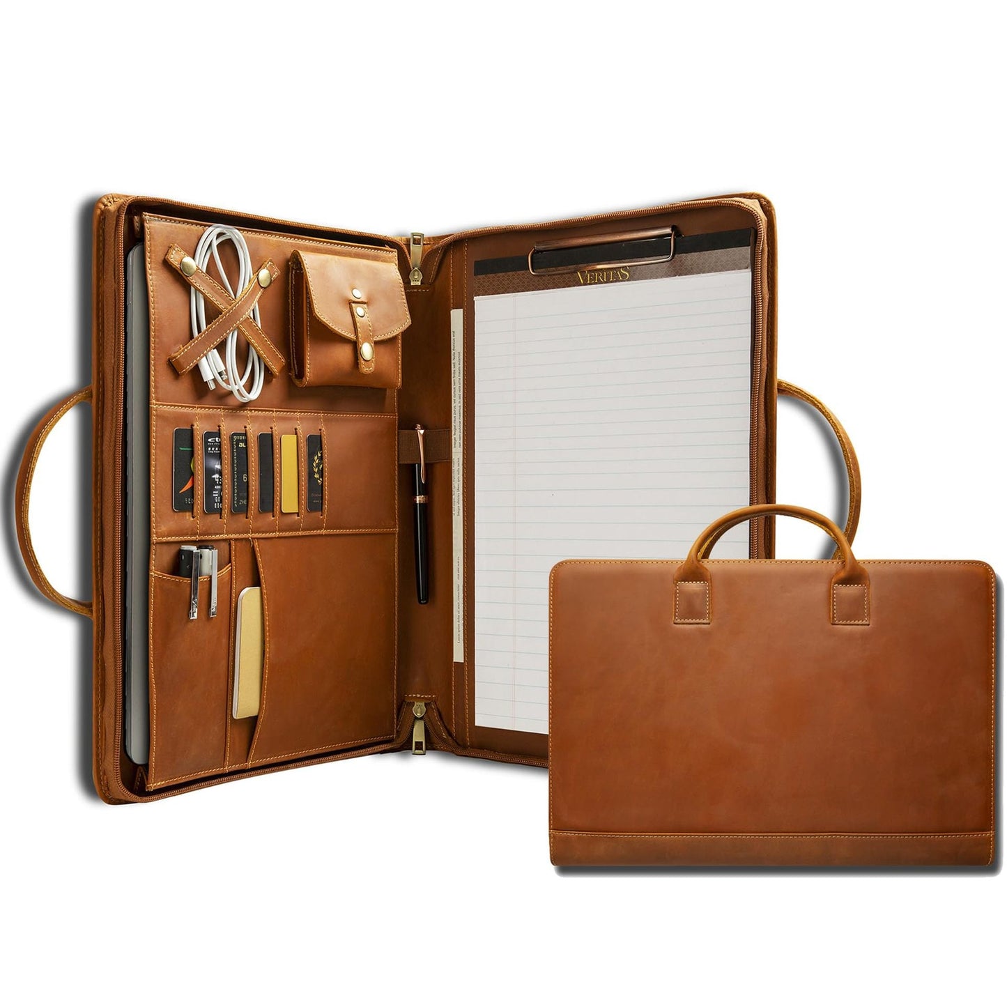 New Arrival Vintage-Style Briefcase Made From Full-Grain Crazy Horse Leather