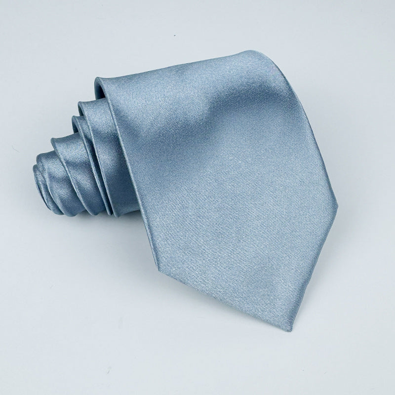 Mens 8cm Hand-Tied Tie Solid Color Tie Plain Color