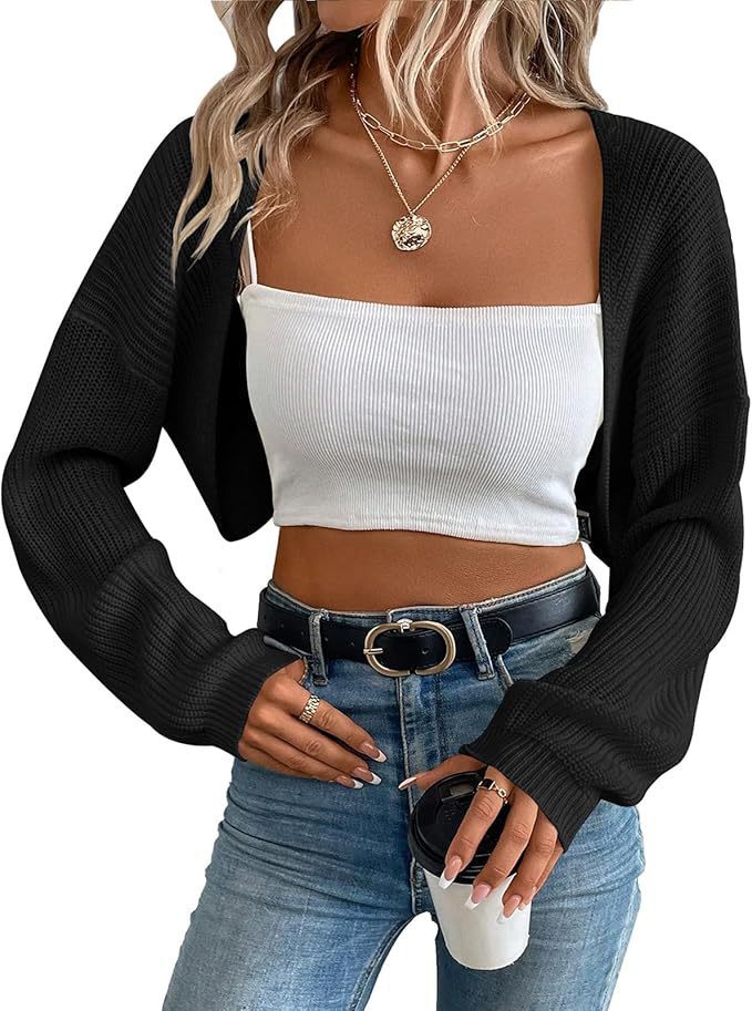 European And American Knitted Sweater Women's Cardigan Shawl Cross-border Foreign Trade Long-sleeved Knitted Short Short Top Shawl Front Cardigan Women