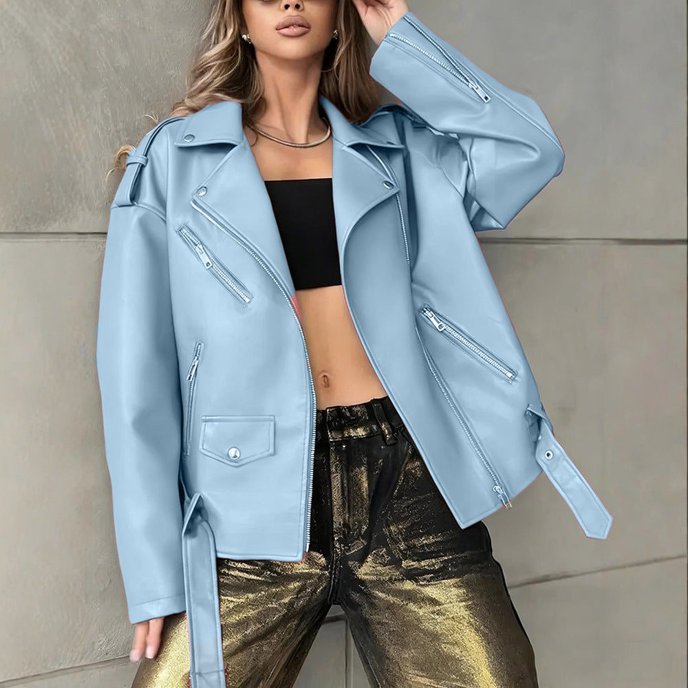 Leather Biker Jacket For Women Boyfriend-Style