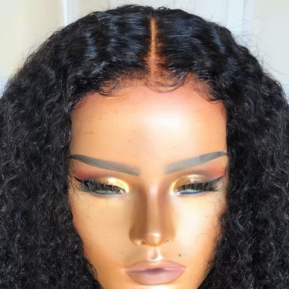 Long Kinky Curly Lace Front Wig Human Hair