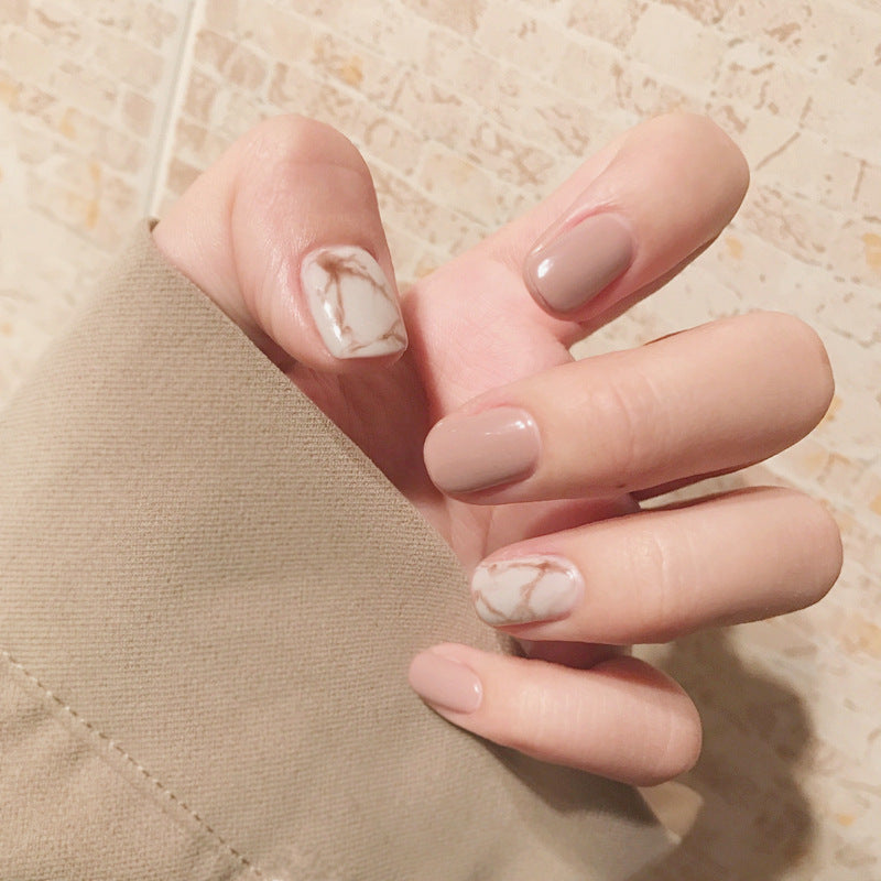 Fashionable Blue and Graffiti Pattern Fake Nails