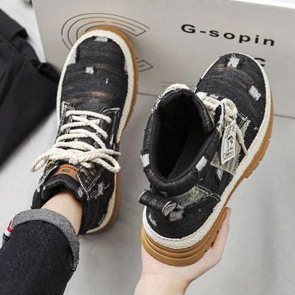 Men's High-top Boots Autumn Denim