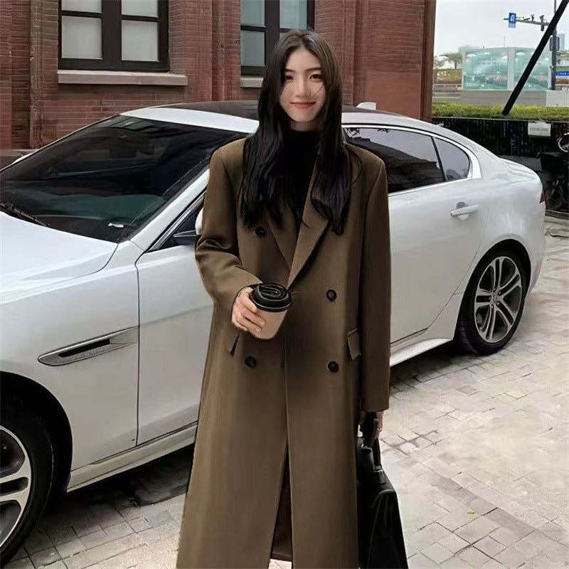 Korean-style Trendy Mid-length Over-the-knee Coat For Petite Women