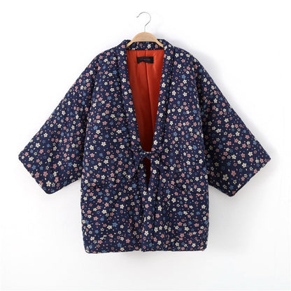 Japanese-style Lace-up Warm Quilted Home Jacket