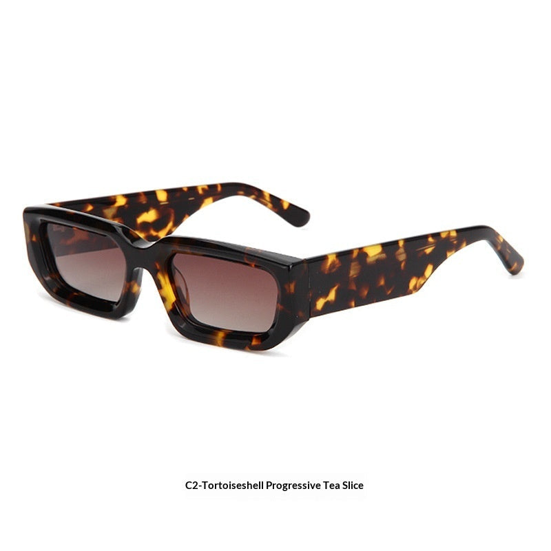 New Trendy European And American-style Sunglasses With A Square Frame And Wide Temple Arms