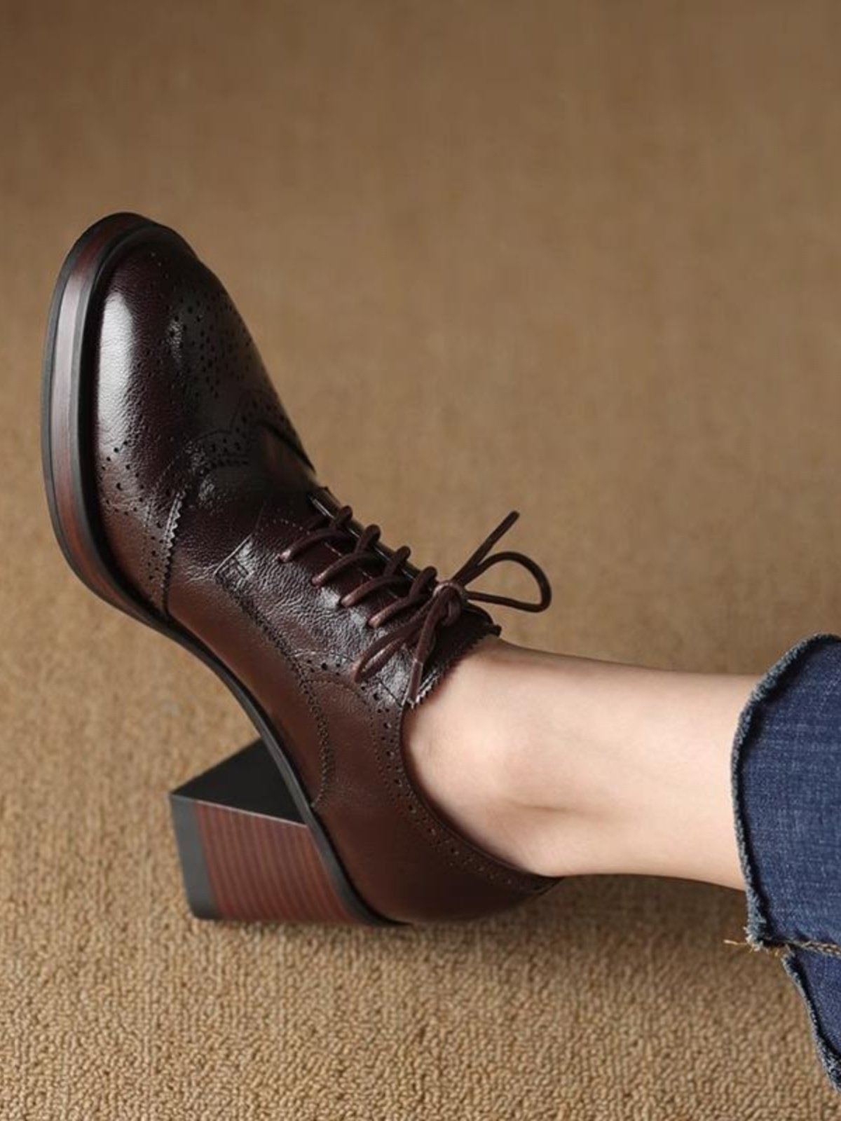 New Autumn British-Style Round-Toe Chunky-Heel Pumps For Women