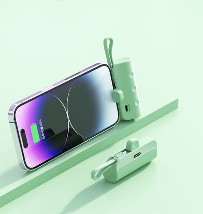 Mini Emergency Power Bank – 3300mAh Portable Charger with Built-In Cable