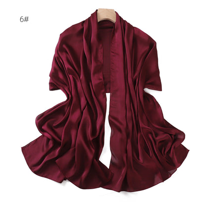Solid-color Womens Summer Shawl Sunscreen Scarf