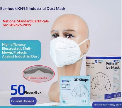 Dust-proof Industrial grade KN95 Mask Individually Packaged With A Sponge Strip