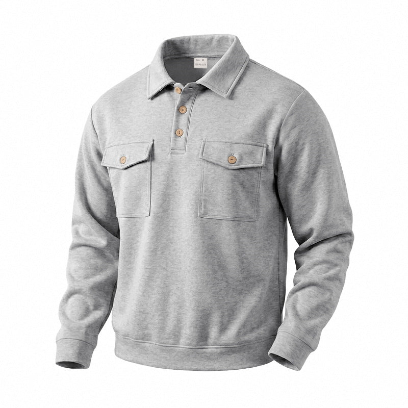 Mens Outdoor Casual Commuter Retro Long-Sleeve Sweatshirt