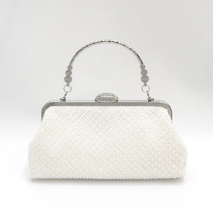 Solid-color Fine-bead New Clutch Bag