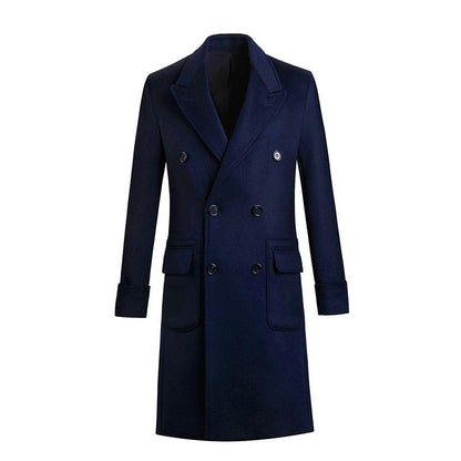 Men's Wool Double-breasted Trench Coat