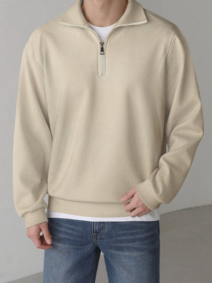 Mens Loose-fit Zip-up Long-sleeve Jacket