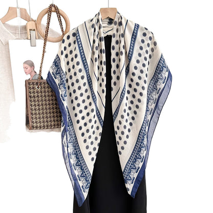 Womens Versatile Floral-print Summer Sun-protective Shawl
