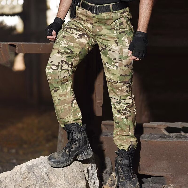 Mens Outdoor Retro Camouflage Workwear Casual Pants
