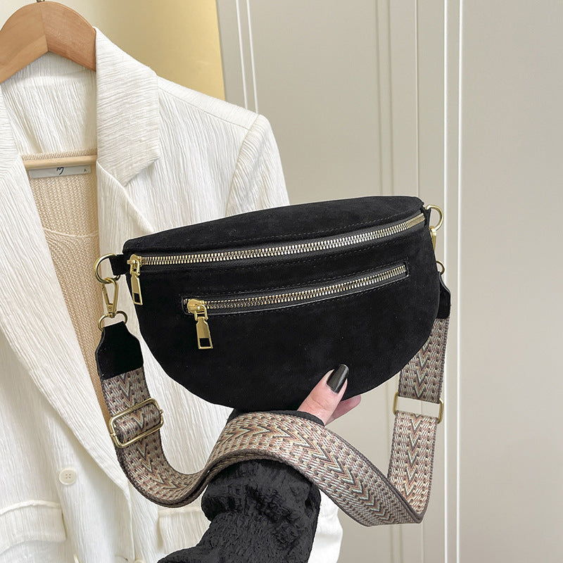 Jacquard Webbing European And American Style PU Leather Crossbody Bag