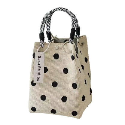 Knitted Tote Bag Commuter-friendly Handbag Simple Style