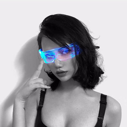 Amazon Led Light Luminous Glasses Trendy Future Technology Sense Douyin Same Style Bar Disco Rechargeable Glasses