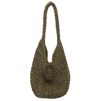 New Straw Bucket Bohemian French-style Crossbody Bag