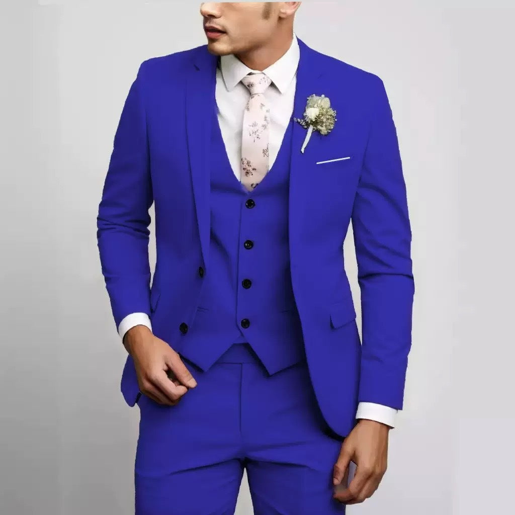 New Multi-color Two-button Three-piece Casual Suit Set For Men