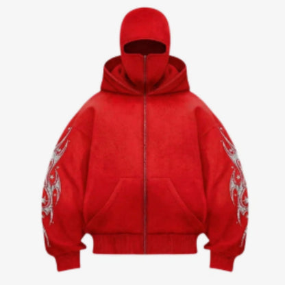 Gradient Design Hooded Cardigan - Unisex Casual Knit Sweater Jacket for Men and Women