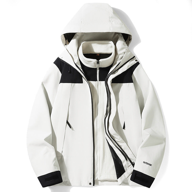 Three-in-one Outdoor Jacket Coat Men's And Women's Same Detachable Liner