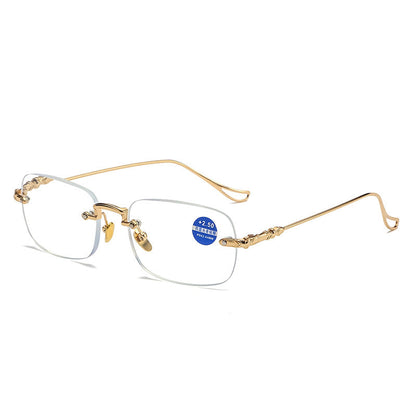 Men's Frameless Reading Glasses Anti Blue Light Radiation HD