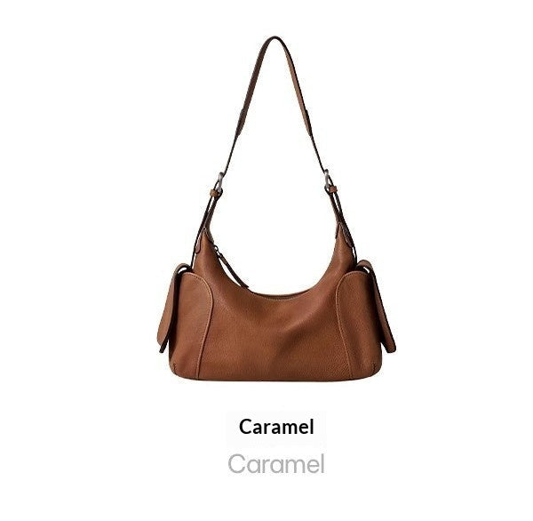 Vegetable-Tanned Full-Grain Leather Crossbody Shoulder Bag