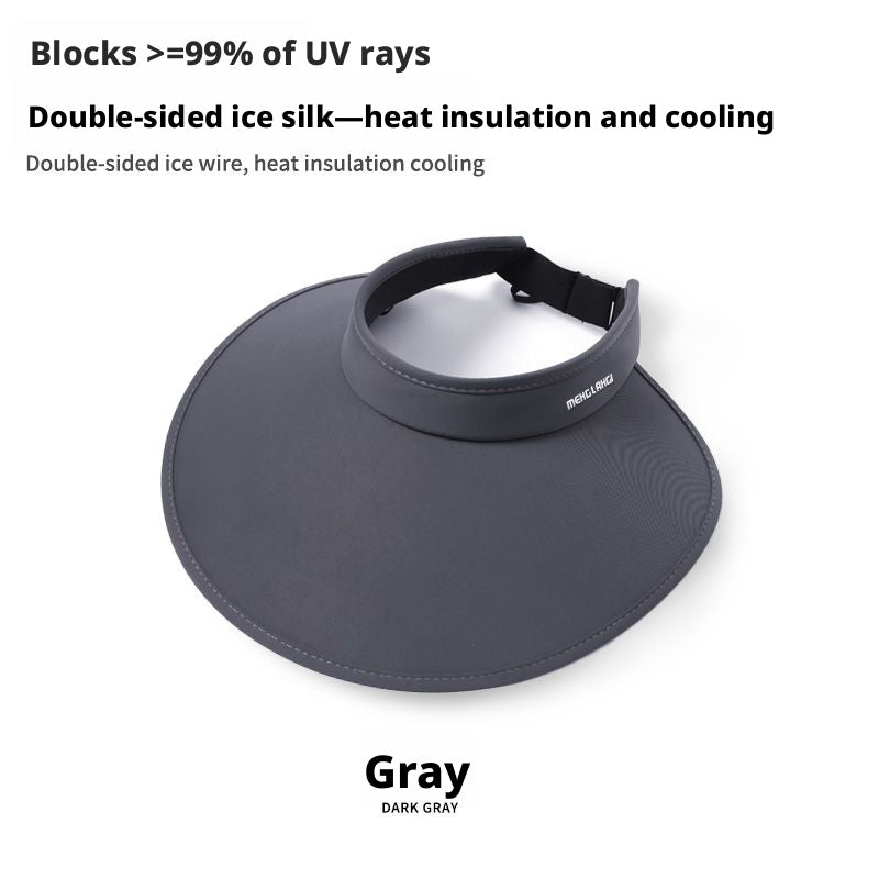 Extra large hollow top sun protection cap-foldable-black-1 piece