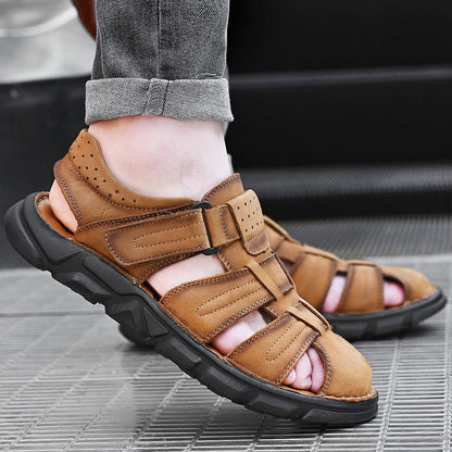 Mens Closed-toe Sandals Outdoor Hiking Shoes With Durable Soft Soles For The Beach