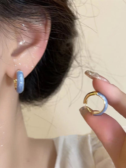 Enamel Simple Ring Ear Clip No Piercing