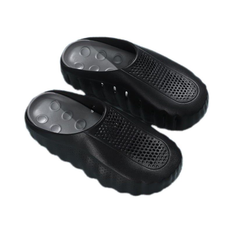 Internet-famous Chunky-sole Hole Shoes For Menheight-increasing And Slimming Closed-toe Slippers
