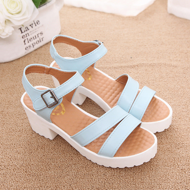 Womens Casual Fashionable Versatile High-heeled Sandals
