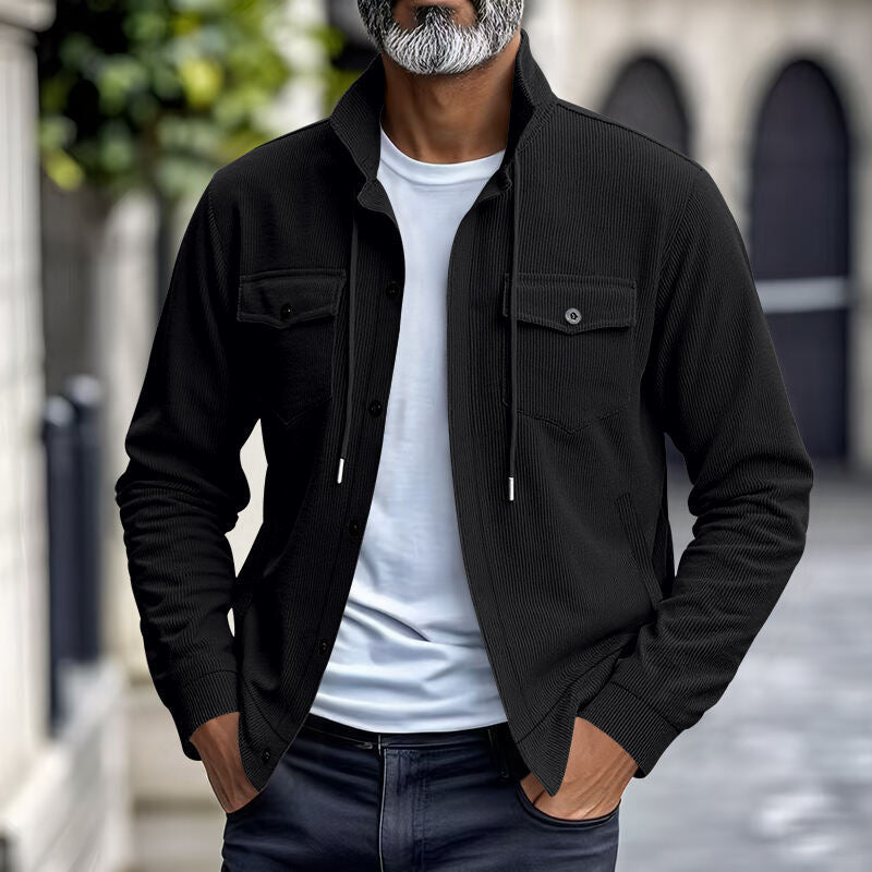 All-match Multi-pocket Stand-up Collar Long-sleeved Jacket For Men