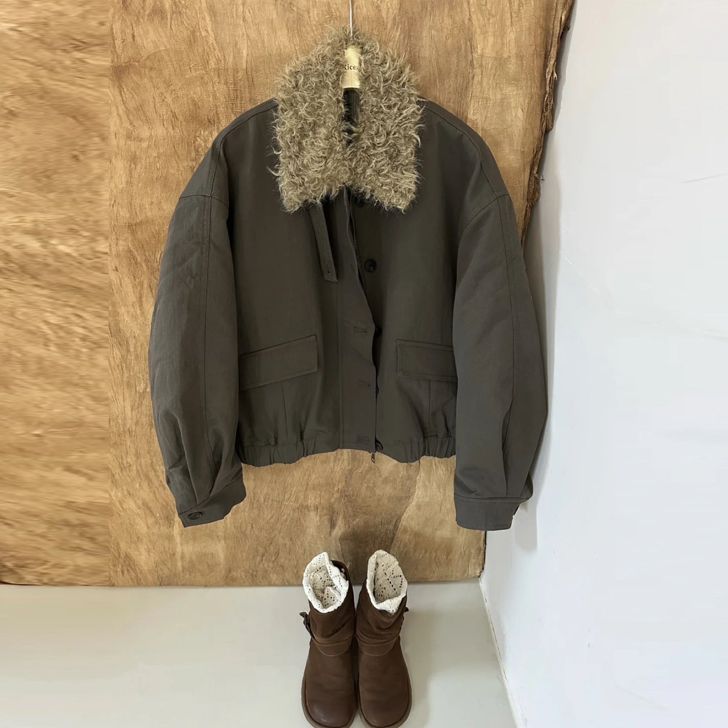 Women's Retro Warm Fur Collar Jacket