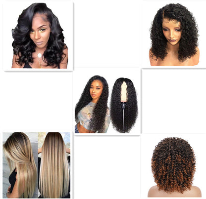 Front Lace Long Curly Chemical Fiber Wig EU & US Style