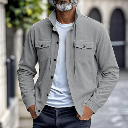 All-match Multi-pocket Stand-up Collar Long-sleeved Jacket For Men