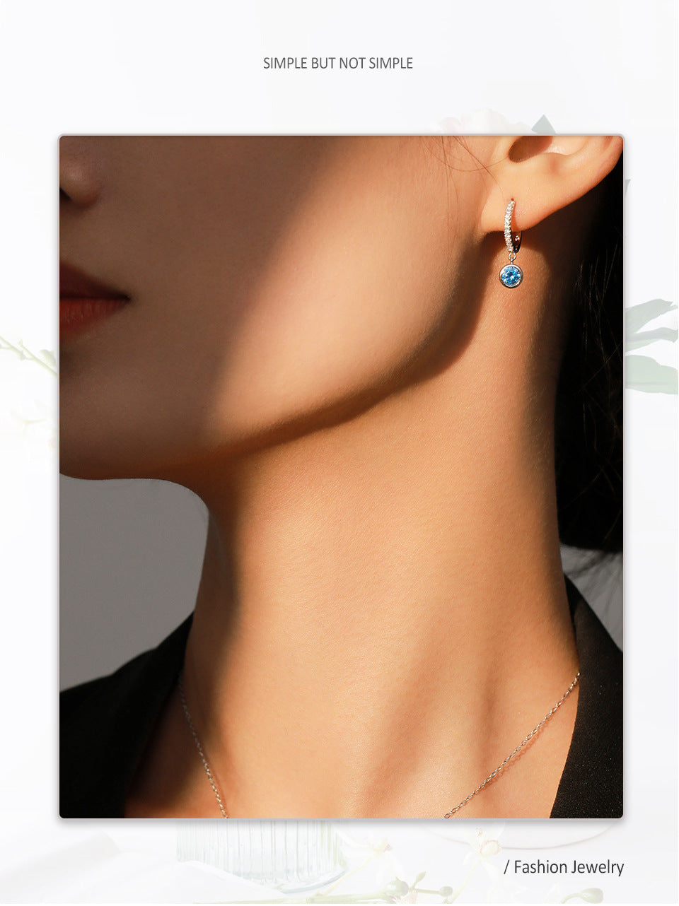 Women's Sea Blue Diamond Jewelry Set
