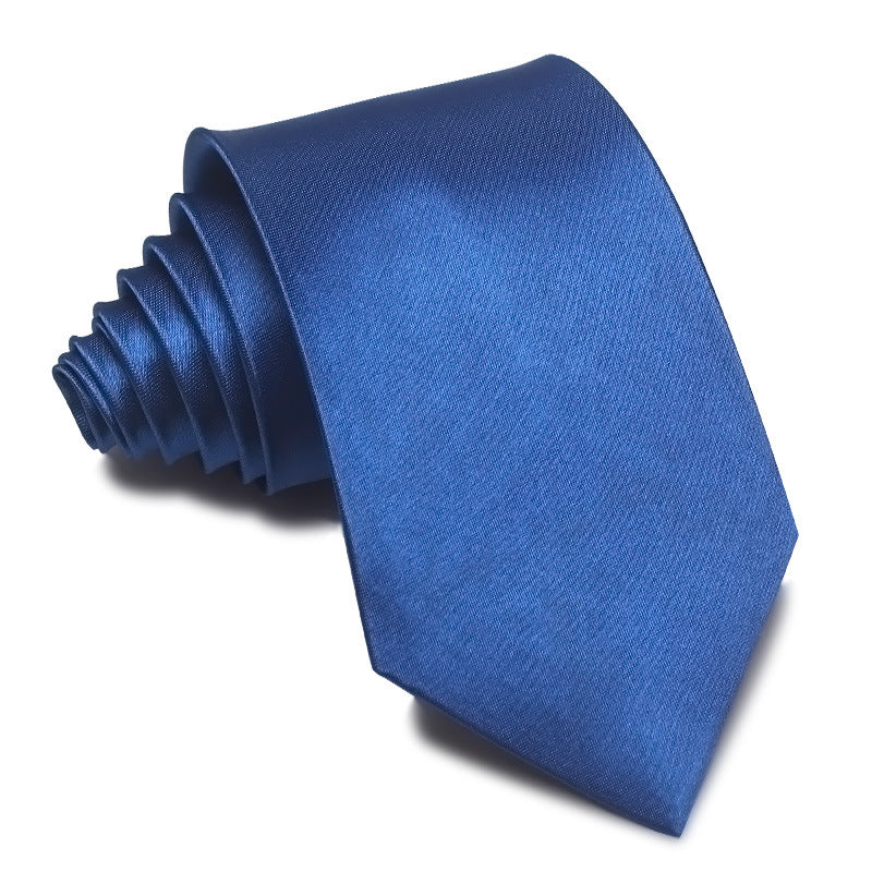 Mens 8cm Hand-Tied Tie Solid Color Tie Plain Color
