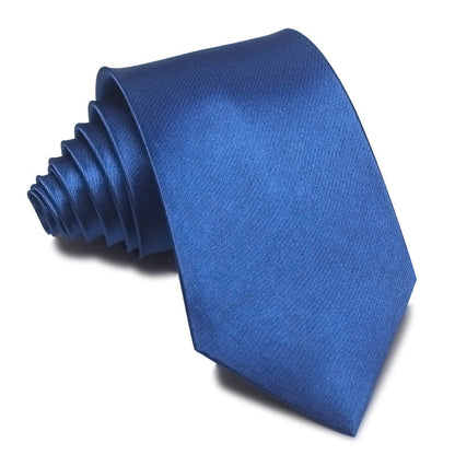 Mens 8cm Hand-Tied Tie Solid Color Tie Plain Color