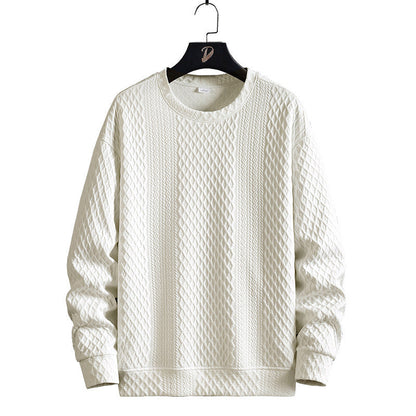 Mens Loose-Fit Casual Crew-Neck Pullover Bottoming Shirt